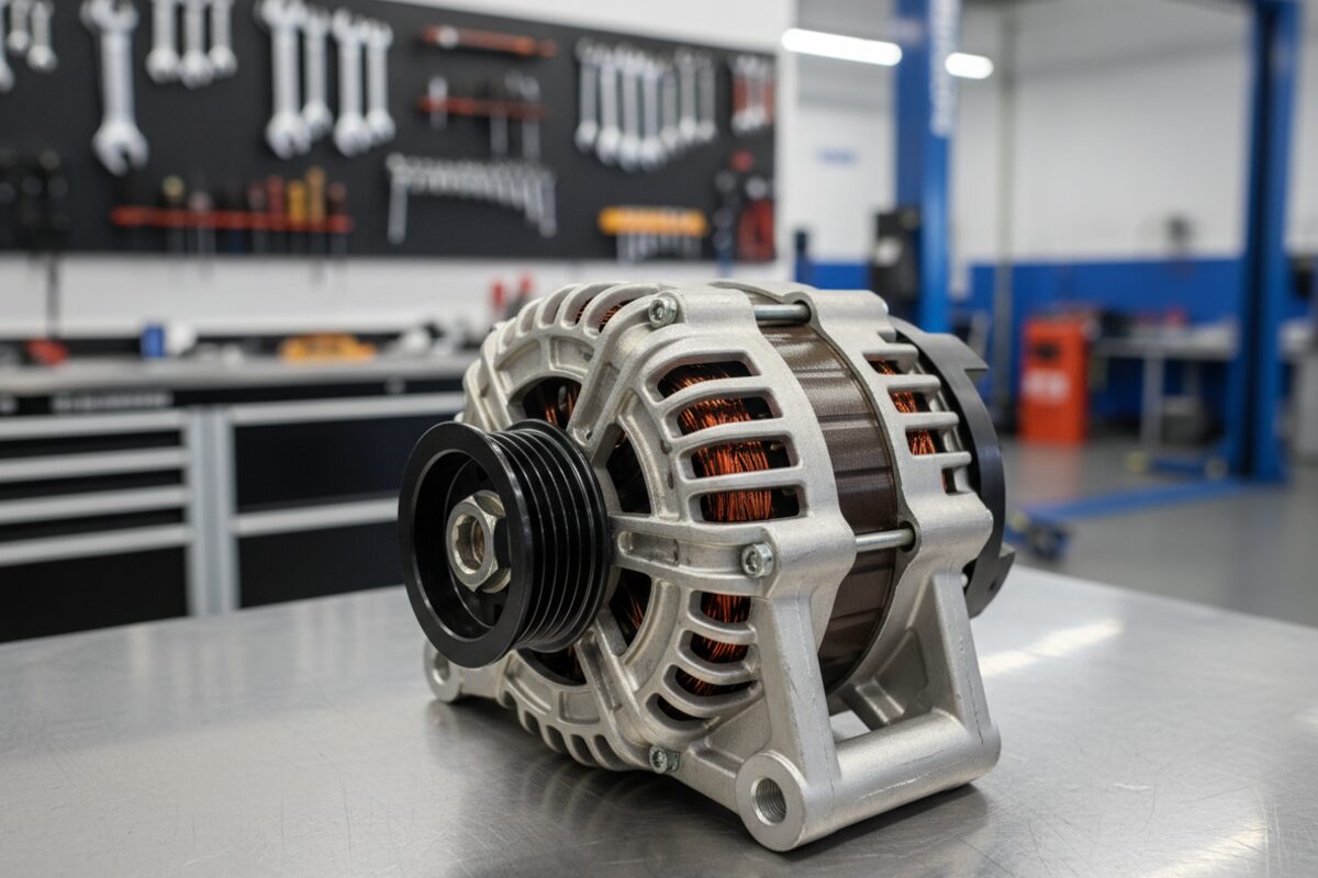 Alternador automotriz en taller de reparación eléctrica en Cali
